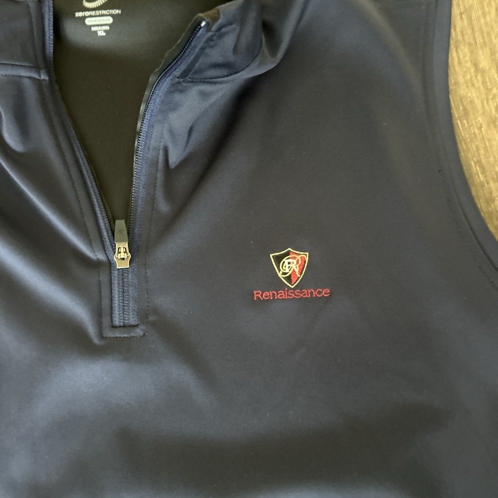 Zero Restriction Renaissance Club Scotland 1/4 Zip Vest Men's XL Golf MINT - Picture 2 of 6